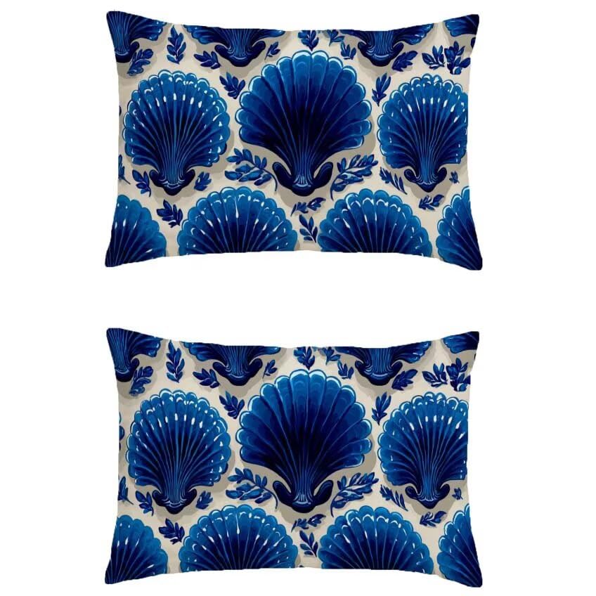 Housse de coussin en lin imperméable 60x90 au design abstrait violet
