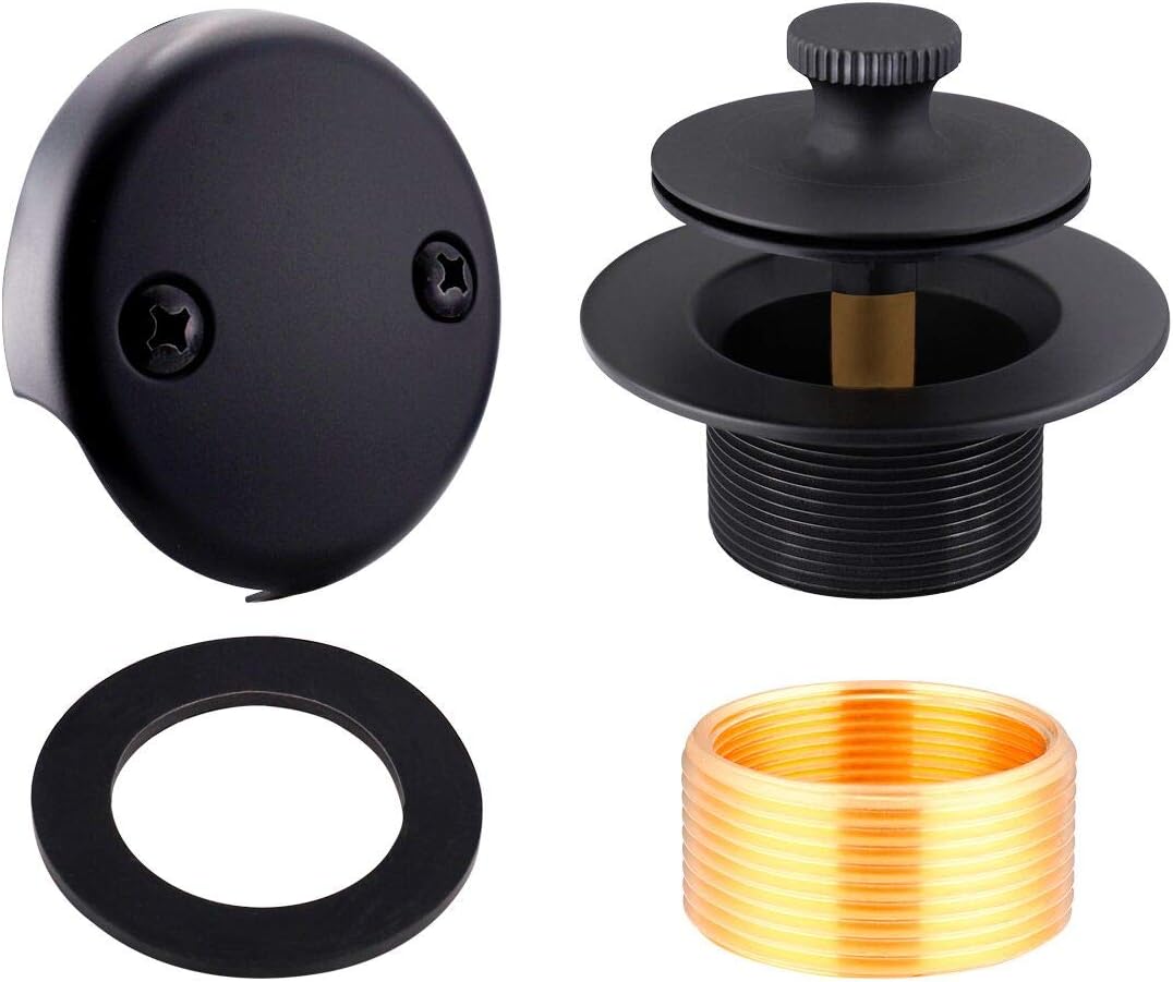 Matte Black Bathtub Drain Conversion Kit Assembly, Lift and Turn Tub Drain Kit, Brass ...
