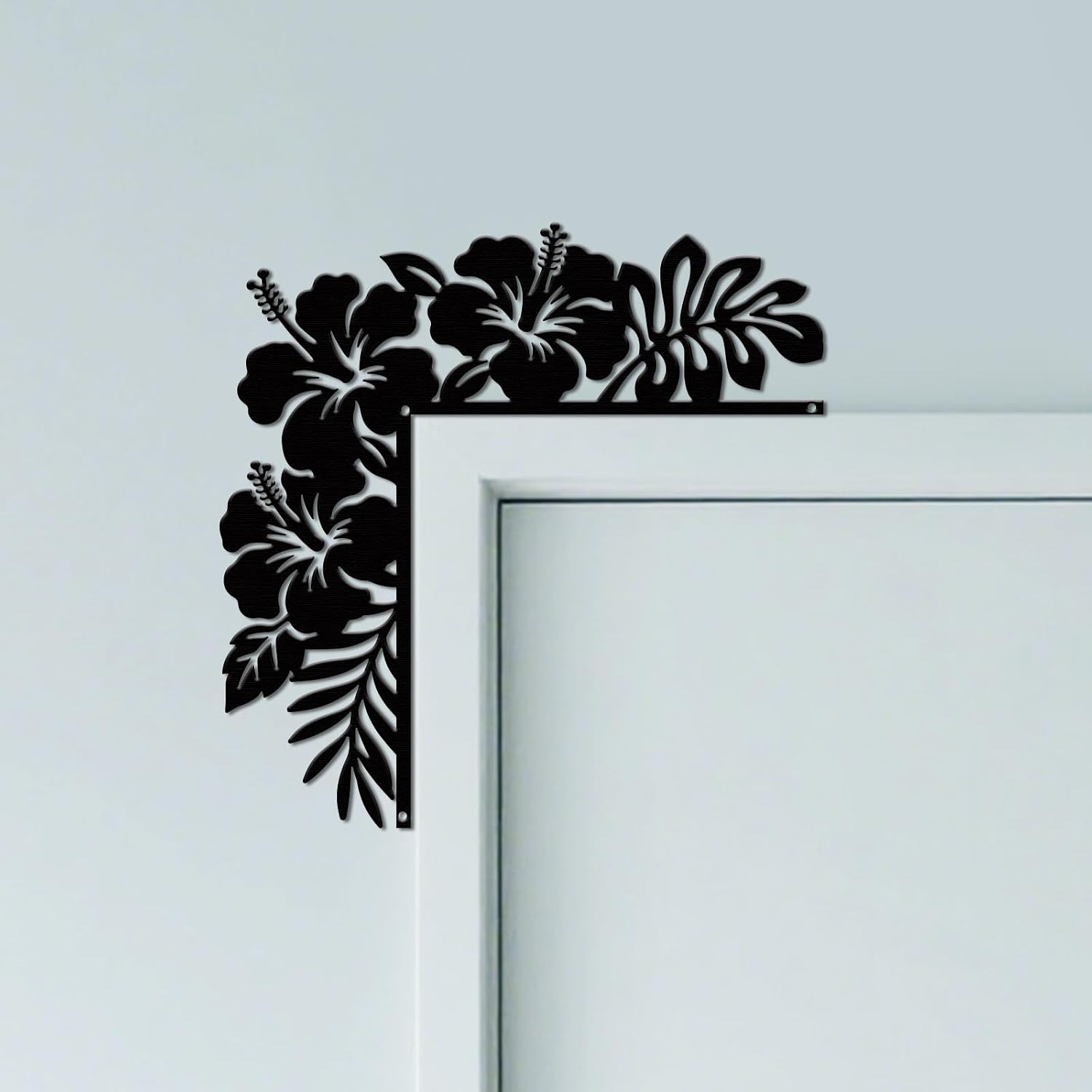 CUTHOLLOW Hibiscus Flower Door Topper Sign Metal Wall Art Decor