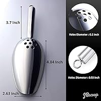Vista 4 de JBscoop Cuchara de hielo con agujeros. Cuchara de hielo de acero inoxidable con orificios de drenaje para reducir la dilución no deseada. Resistente