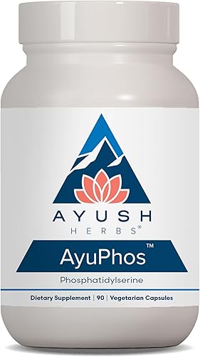 Ayush Herbs AyuPhos - Suplemento de fosfatidilserina para hombres y mujeres, fosfatidilserina sin soja, apoyo cerebral, memoria y cognitivo para