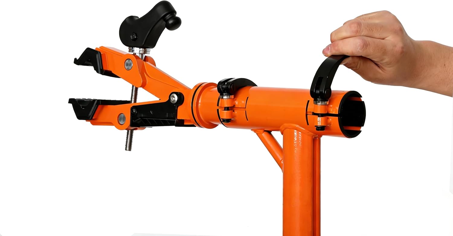 Heavy-duty Adjustable Bike Workstand (Max 275lbs) ,Folding Bicycle Repair Stand for Maintenance (Max-275lbs Shake Test 220lbs RED)