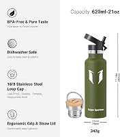 Nerezová termoska Super Sparrow, bez obsahu BPA – šalviovo zelená – 620 ml 3