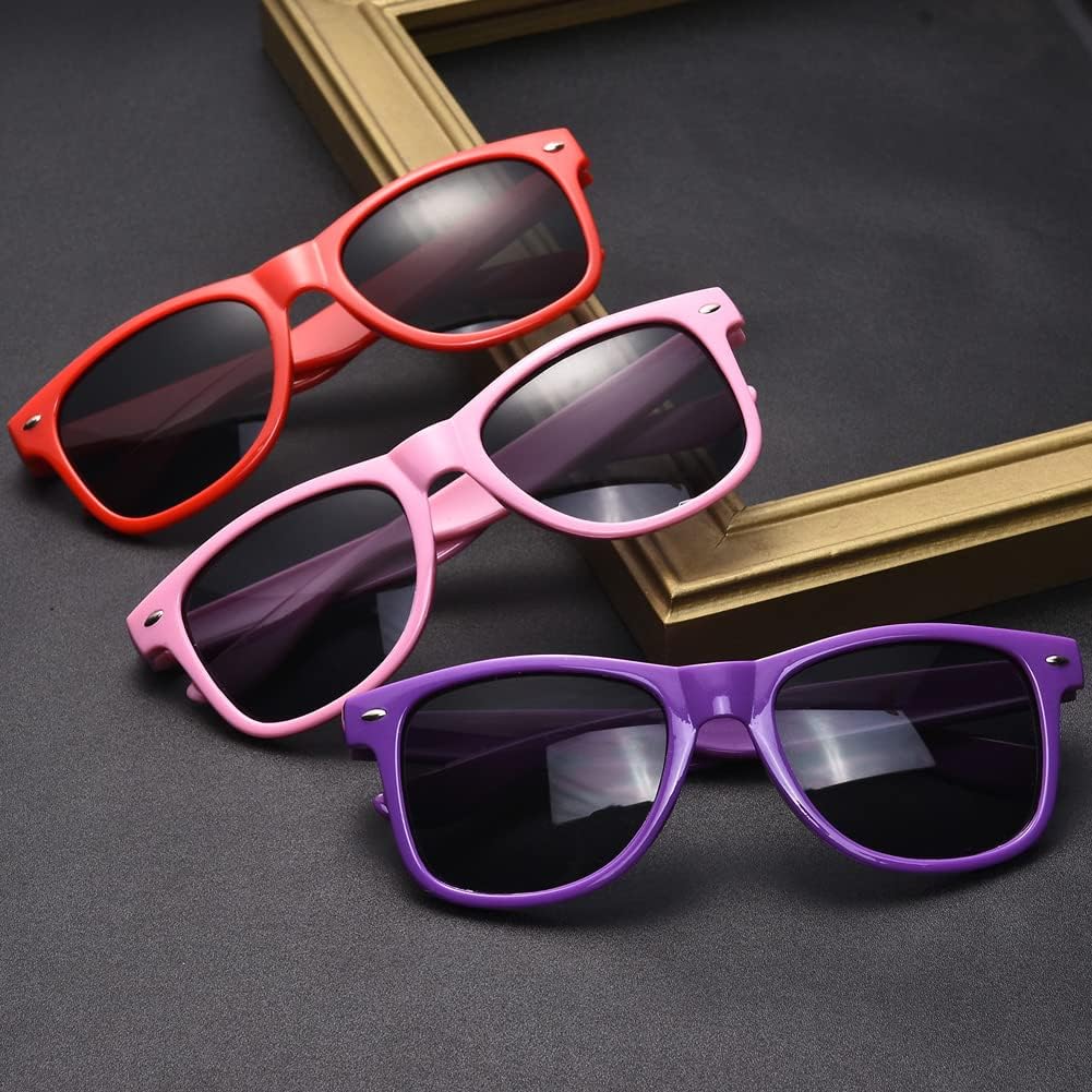 12 Pack Neon Colors Sunglasses Classic Retro Party Favors Sunglasses for Unisex Adult - Image 3
