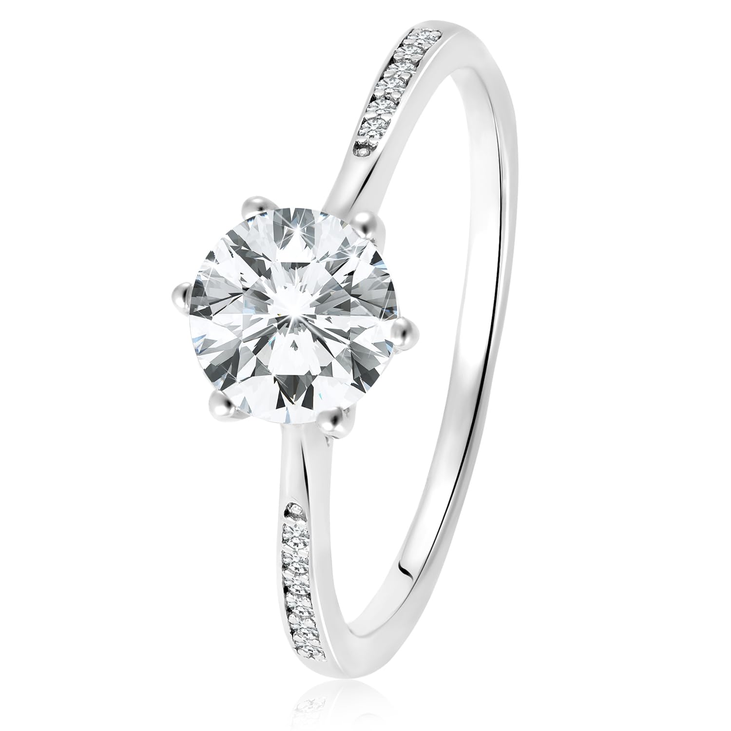Peora Exotic Solitaire Round Cubic Zirconia Rhodium Plated Ring in Pure 92.5 Sterling Silver Gift For Girls & Women (Size- US 7) (B0CHB7R41C) Amazon Price History, Amazon Price Tracker