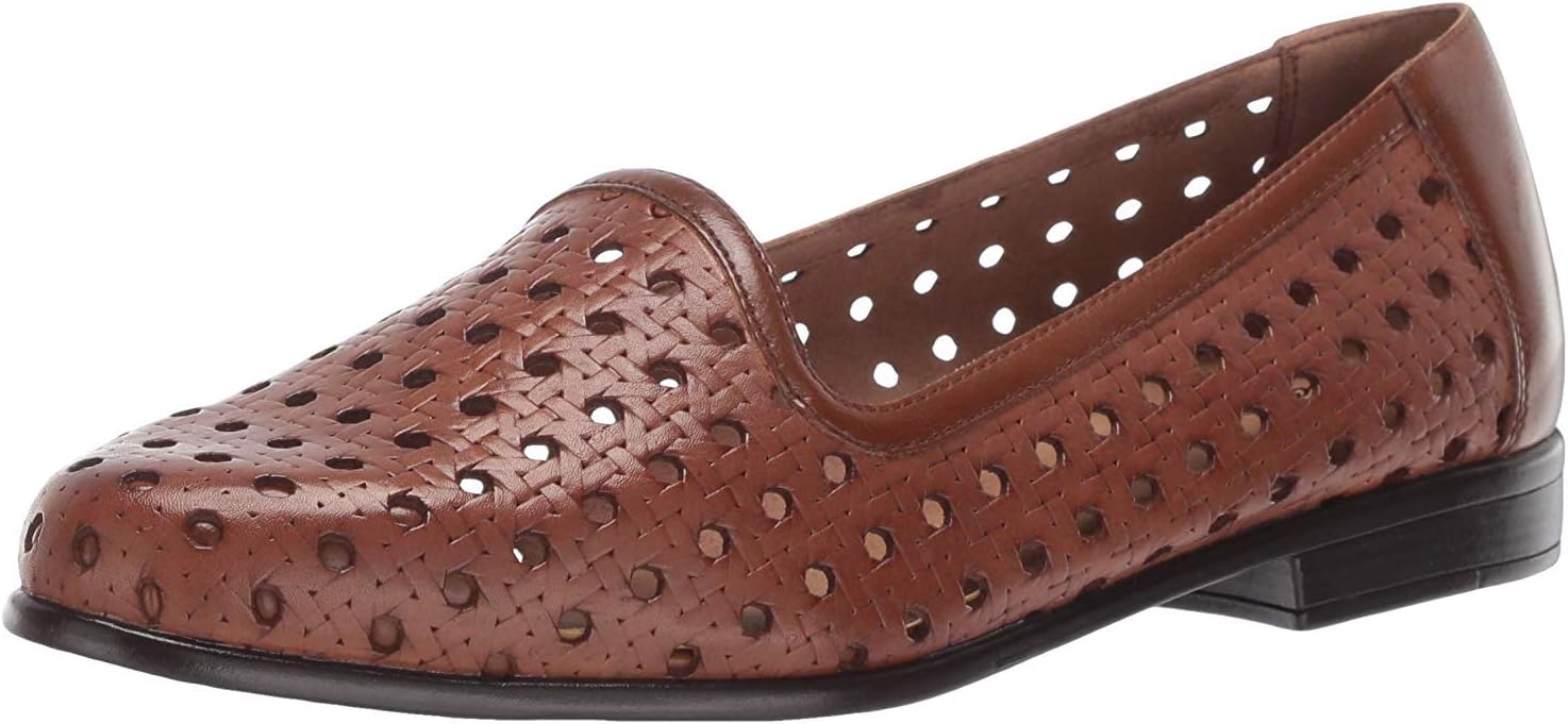 Trotters womens Liz Open Weave Ballet Flat, Brown, 6 Wide US