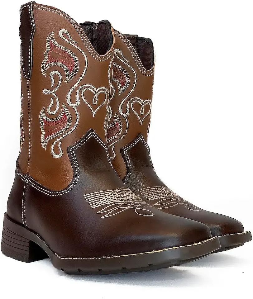 Bota Infantil Texana Feminina em Couro Country Rodeio Vaquejada