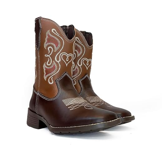 Bota Infantil Texana Feminina em Couro Country Rodeio Vaquejada