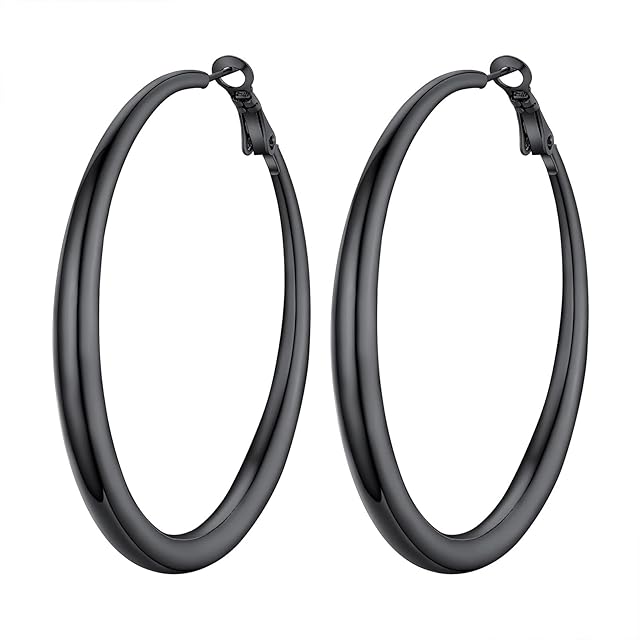 PROSTEEL Women 40/60/80MM Hoop Earrings, Stainless Steel/Gold PlatedSend Gift Box