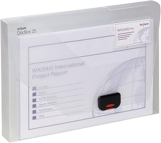 Snopake A4 DocBox Clear 25 mm Box File with Push Lock (Pack of 1) Ref 12849
