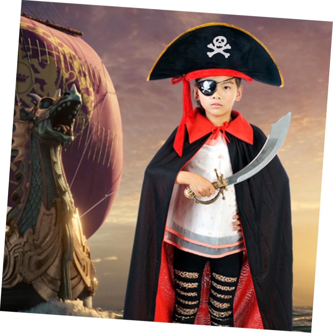 TOYANDONA 4 Sets Outfit-zubehör Piratenhut Augenklappen-set Für Cosplay-partys Und Events 2 Stück * 4