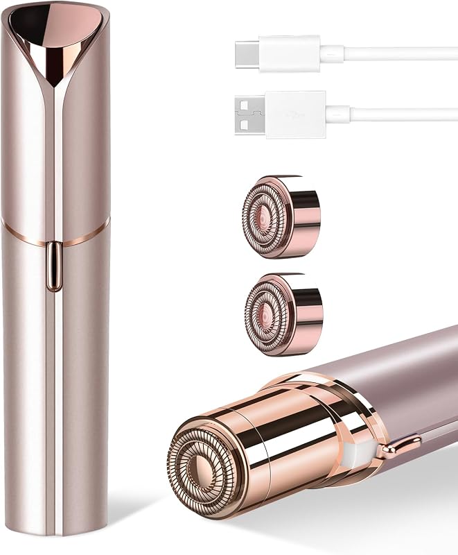 Depilador facial bikurpia 1050 recarregável com luz LED, entrada USB-C e 2 cabeças de reposição
