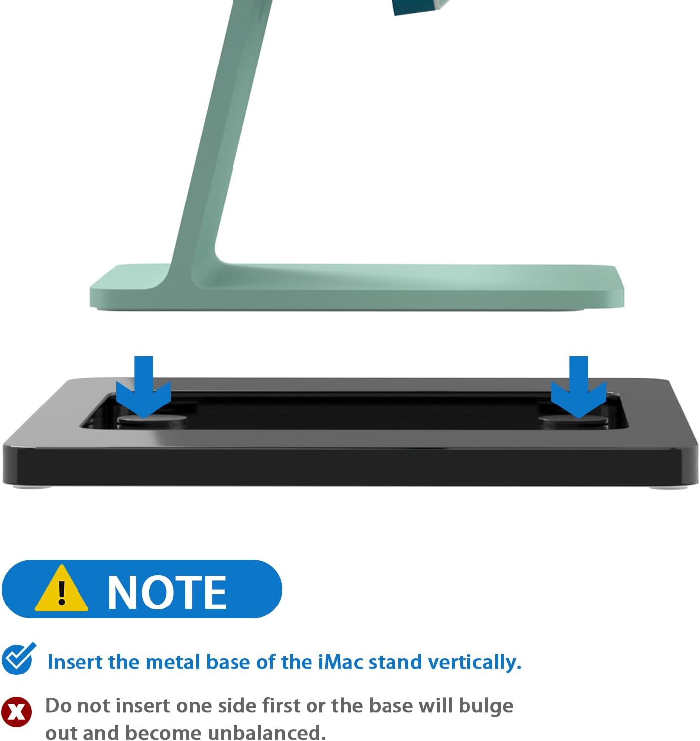 Acrylic Stand Base Widener for 24-inch iMac 2021-2024 M1/M3/M4 Chip - Stability Plate with Anti-Slip Design & Enhanced Support for iMac 24 inch (Black)