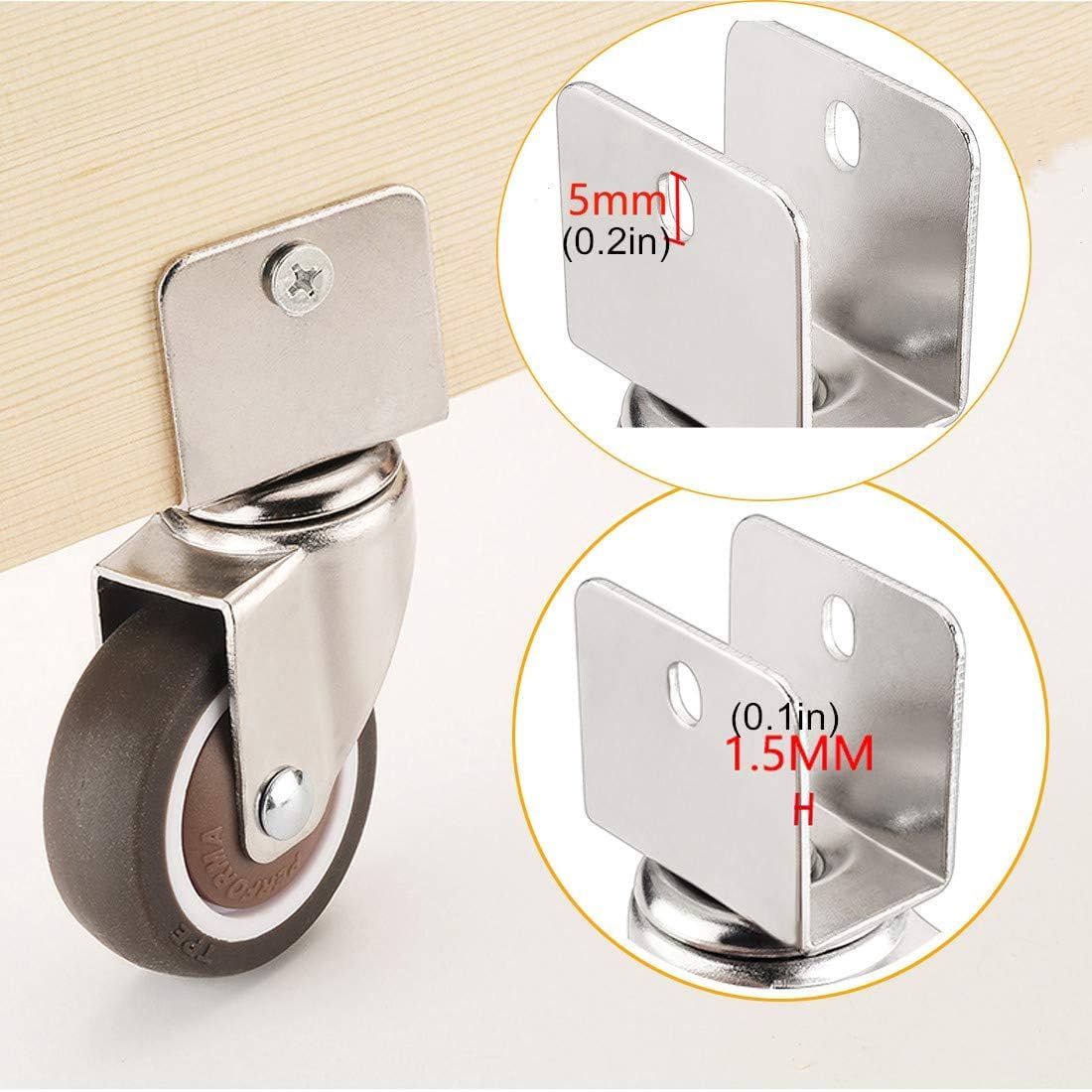 Ruote girevoli, Ruote girevoli da 1,25" e 32 mm, Ruote girevoli per Piccoli mobili (Freno + Universale, 18 mm/0,7 Pollici)