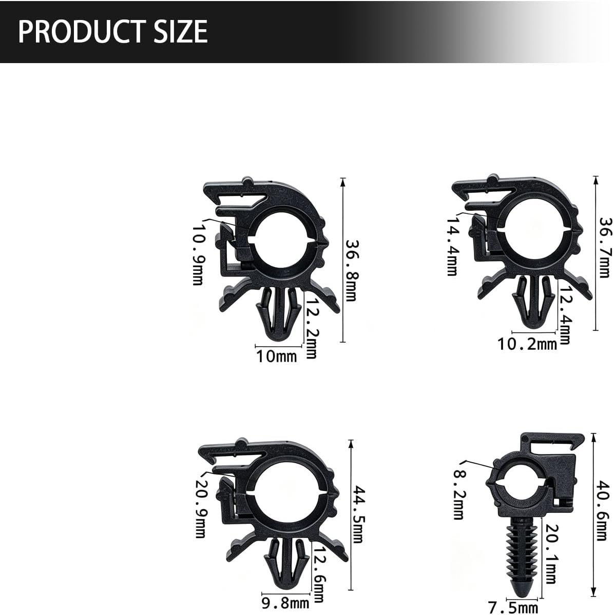 40PCS Car Wire Clips Kit, Push Mount, 4 Sizes Universal image 2