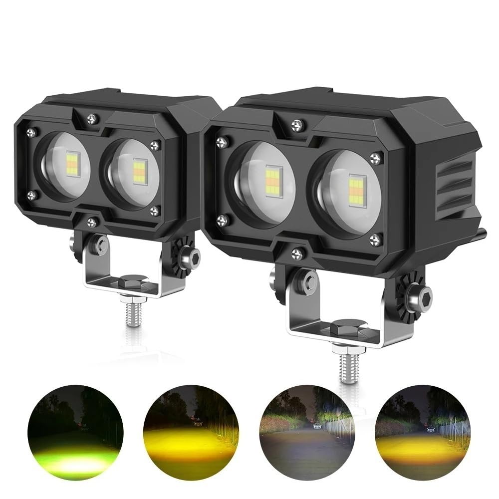 Dirt Bike przednie światła Podwójny obiektyw DRL Motocykl Stroboskopowy reflektor led Pojazd Droga Niskie/Wysokie światło Reflektor Jazda DC12-85V Dirt Bike Reflektor(L28D x2 Pieces)