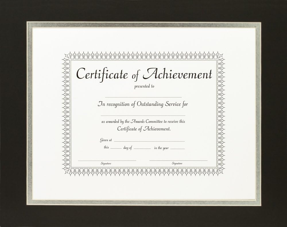 Craig Frames 11x14-Inch Black Document Frame, Double Mat with Single 8.5x11-Inch Opening