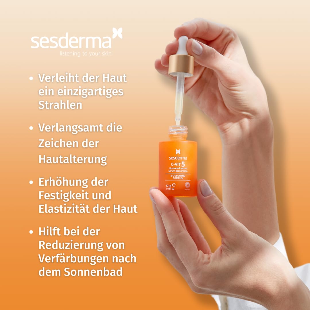 SESDERMA C-VIT 5 Liposomales Gesichtsserum 30 ml Mit 5 Formen Vitamin C | Für alle Hauttypen und einen strahlenden Teint