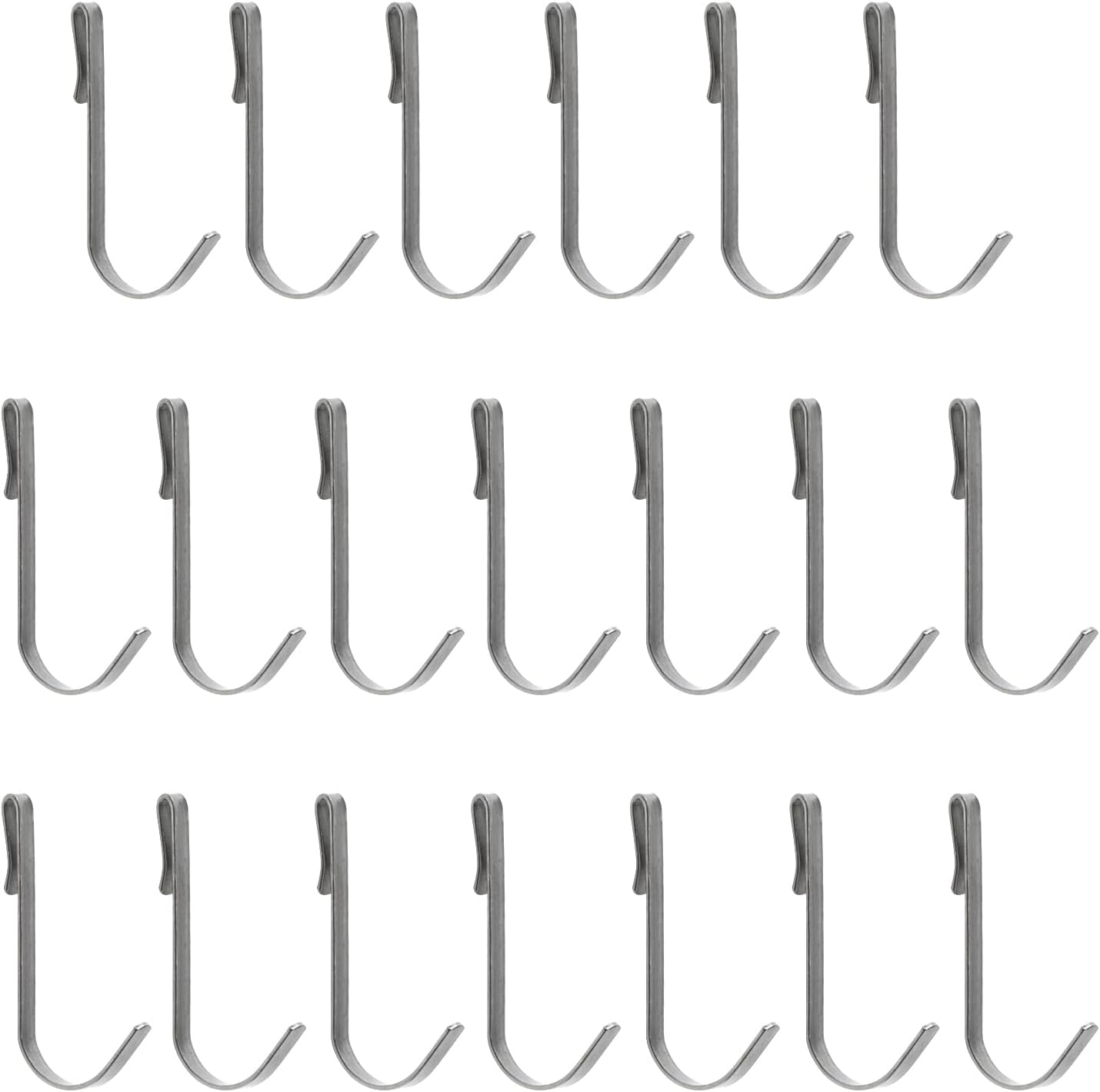 HNGSON 20PCS Stainless Steel SShaped Hanger Hooks Silver