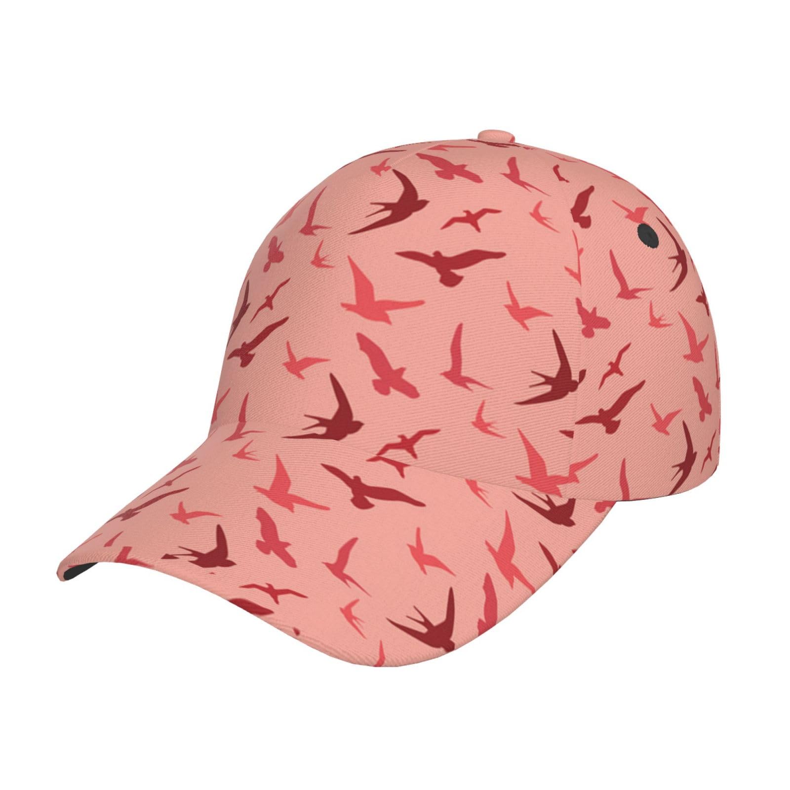 HYSDPUZK Cartoon Bird Print Tylish Curved-Brim Baseball Cap - Full Print Polyester Hat for All Seasons and Genders