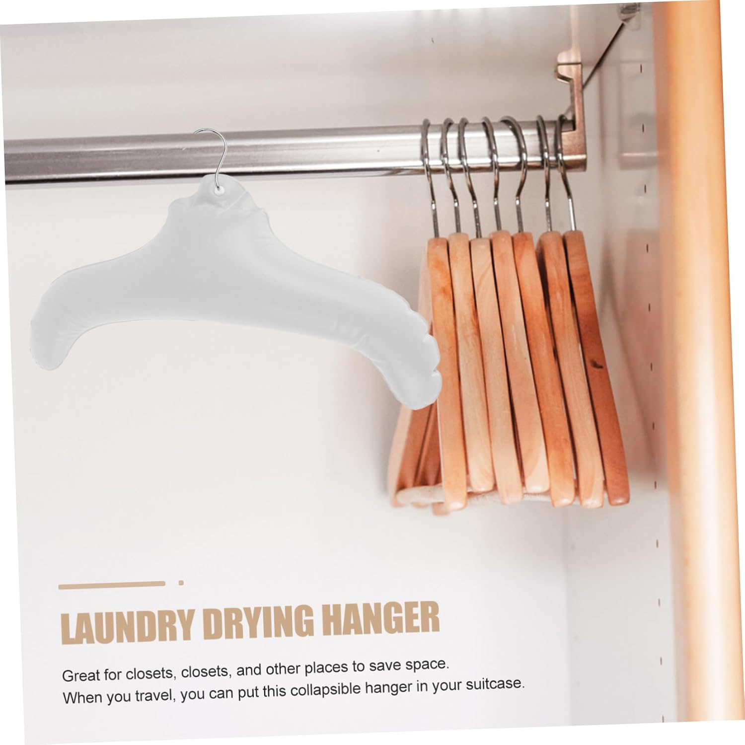 Inflatable Clothes Hanger 3 Piece PVC Travel Organizer White