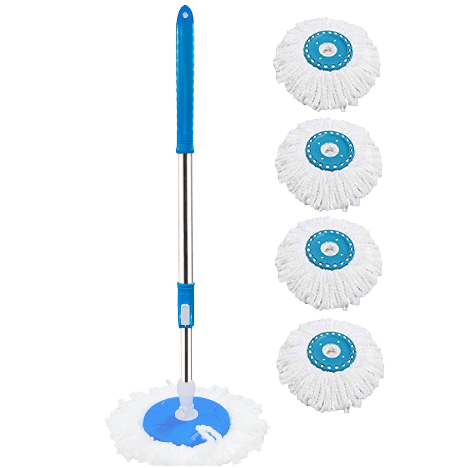 360° Bucket Mop Stick with 4 Refill Spin Mop Stick Easy to Fit for All Bucket Spin Mops-Stainless Steel and Plastic Stick Mops Floor Cleaning 3 Months Warranty (B0CX9CCZ3V) Amazon Price History, Amazon Price Tracker