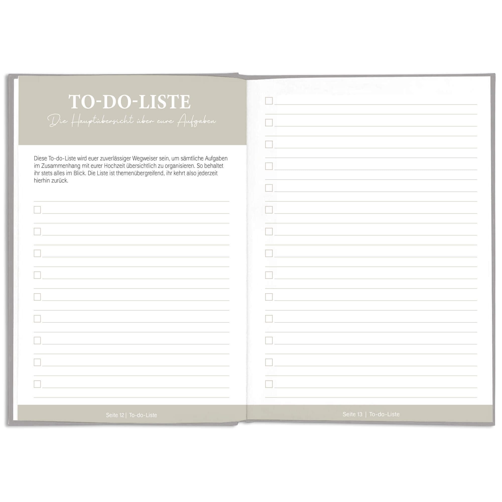 LEAF & GOLD® Wedding Planner - Lovingly designed, 180 pages, hardcover with book closure, sticker sheet, made in Europe, 17 x 24 cm - Image 4