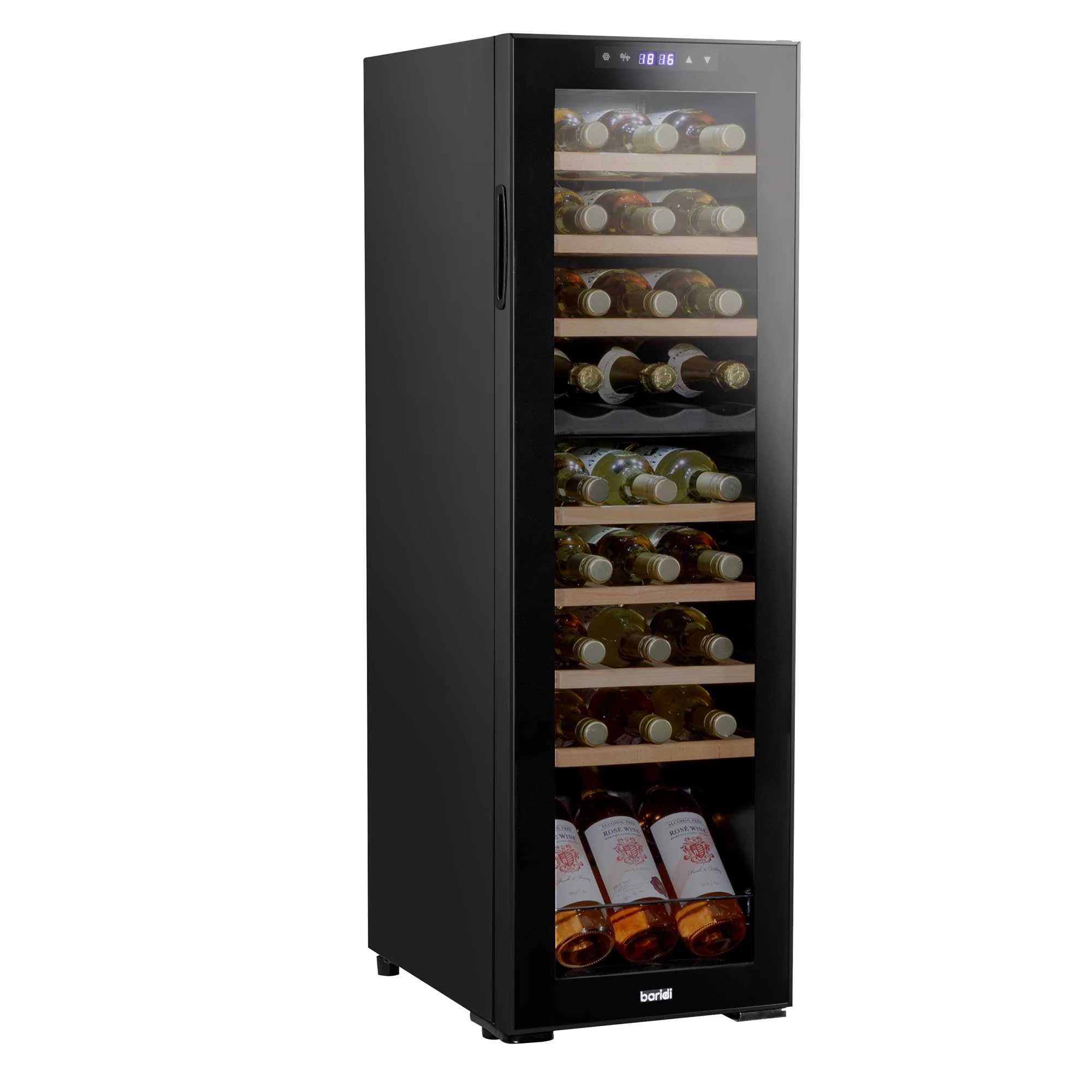 Dellonda Baridi 18 Bottle Dual Zone Wine Cooler, Fridge with Digital Touch Screen Controls, Wooden Shelves & LED Light, Black - DH89 — view 18