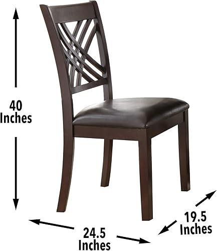 Miniatura 3 de Steve Silver Company Adrian - Silla auxiliar, juego de 2 sillas, sillas de comedor de piel sintética, cuero vegano, respaldo en X de diseño, acabado