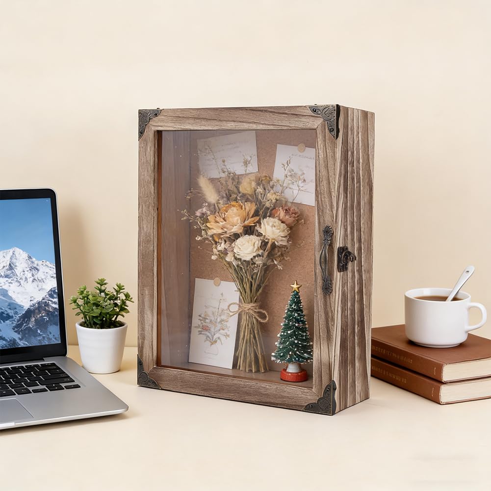 Vitrine cadre photo NBEADS rustique, le cadeau idéal pour médailles et souvenirs