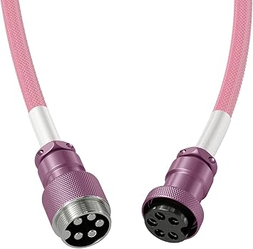 Glorious Sarmal Klavye Kablosu - Mekanik Oyun Klavyesi Sarmal Kablo için Sarmal USB C Kablosu Zanaatkâr Örgülü Kablolar - Özel Klavye Kablosu (Piksel Pembe)