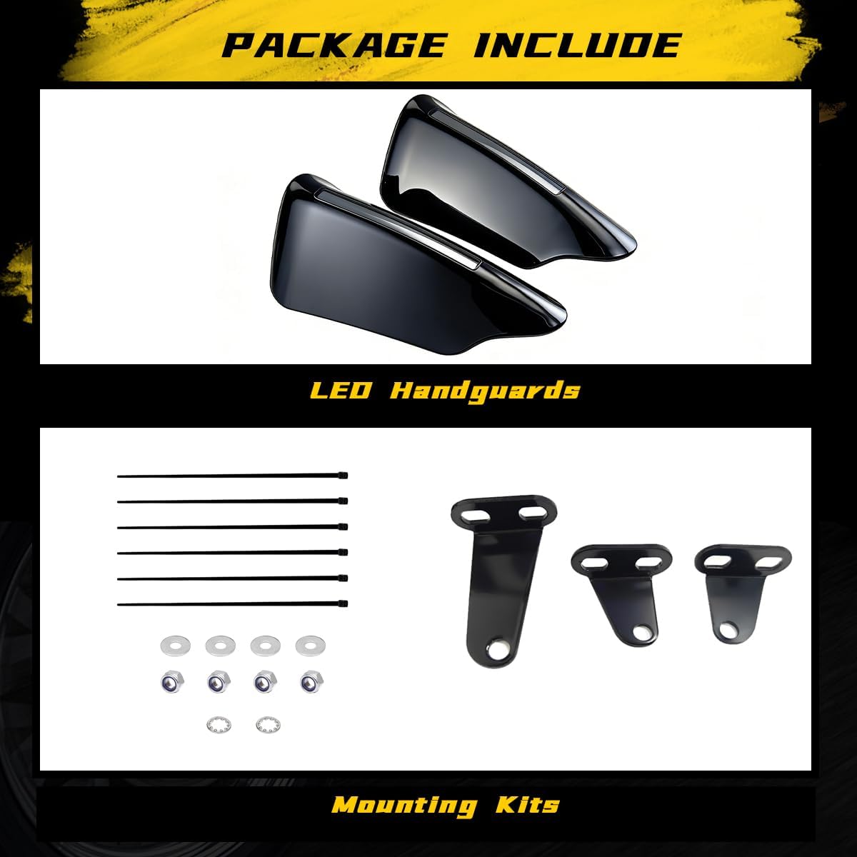 1 pair LED Handguards Black Motorcycle Handguards for Touring Road King Road Glide Electra Glide Softail Street Bob