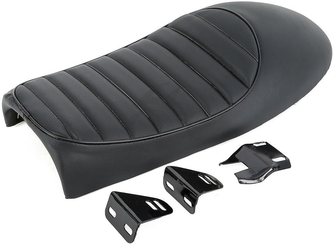 XFMT Black Hump Cafe Racer Motorcycle Seat Saddle Compatible with Suzuki GS Yamaha XJ Honda CB