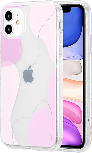 Miniatura 2 de DEFBSC Compatible con iPhone 11, diseño artístico de forma suave con funda protectora de parachoques incorporada, bonita funda delgada de TPU