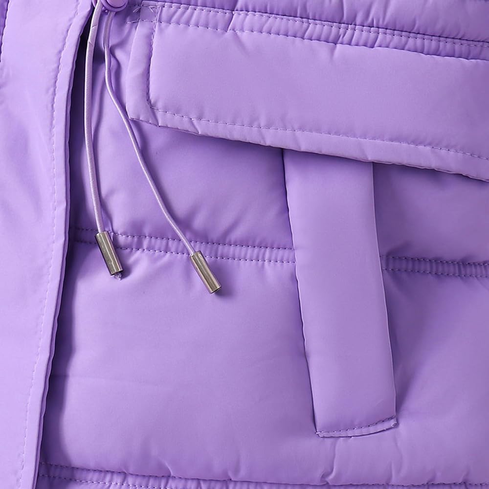 Hopscotch Girls Polyester Mini Length Long Coats in Lavender Color For Ages (11-12 Years) 4