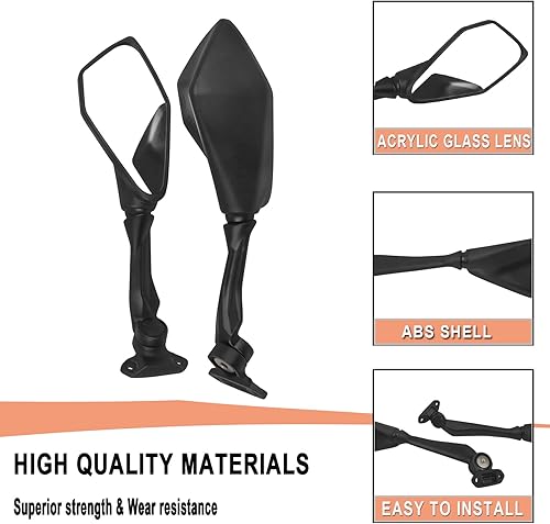 Miniatura 3 de Worldmotop - Espejo retrovisor lateral ajustable para motocicleta, repuesto para KAWASAKI Ninja 400 Ninja400 2018 2019 2020 2021 2022 (para tipo