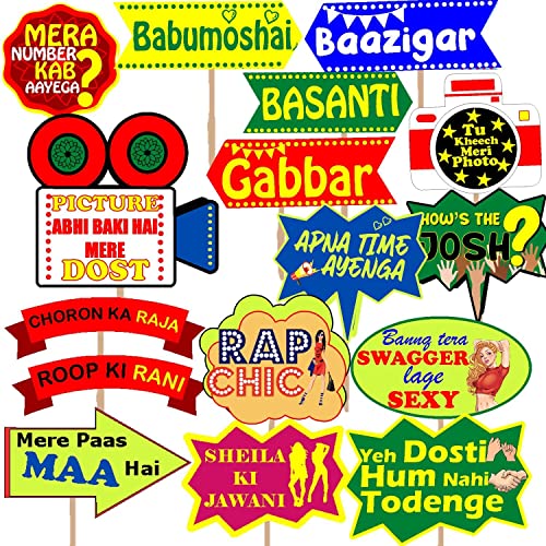 Indian Style Desi Wedding Photo Booth Props & Bollywood Style