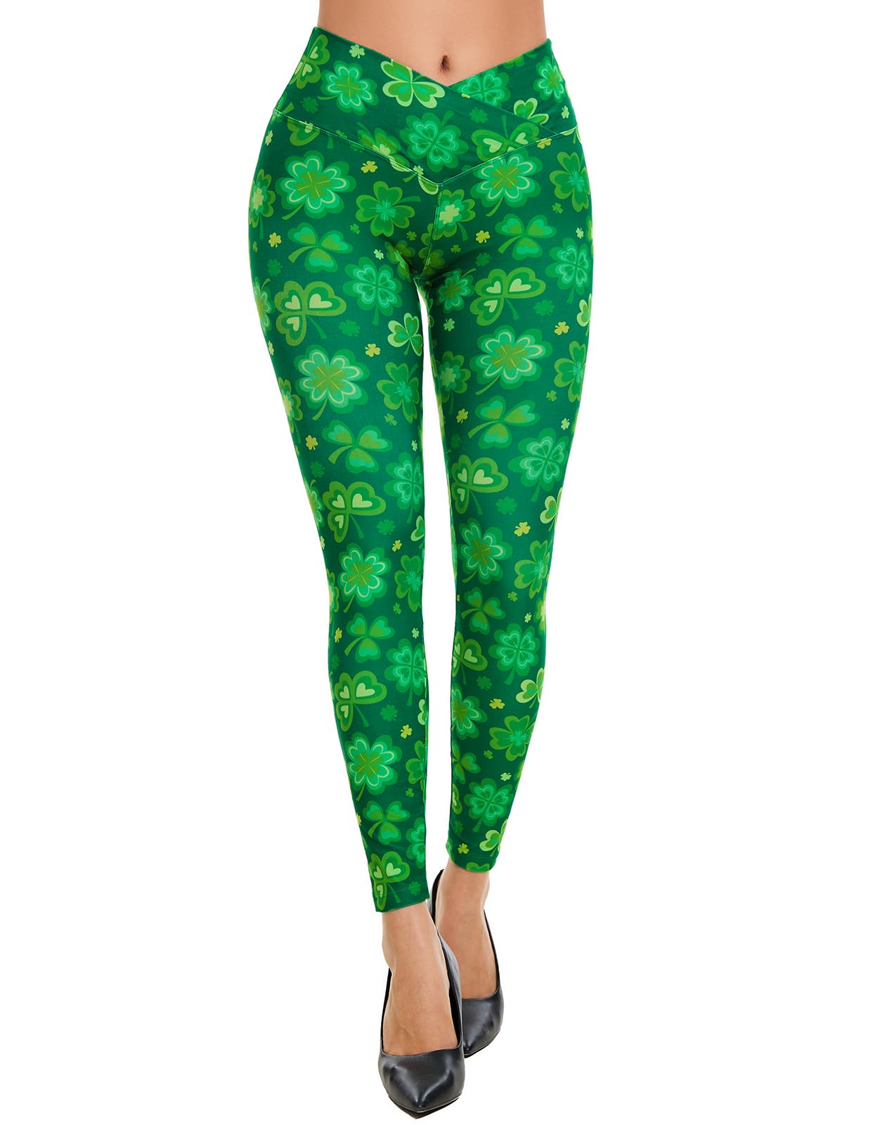 sissycos Women's Christmas Halloween Crossover Leggings High Waisted