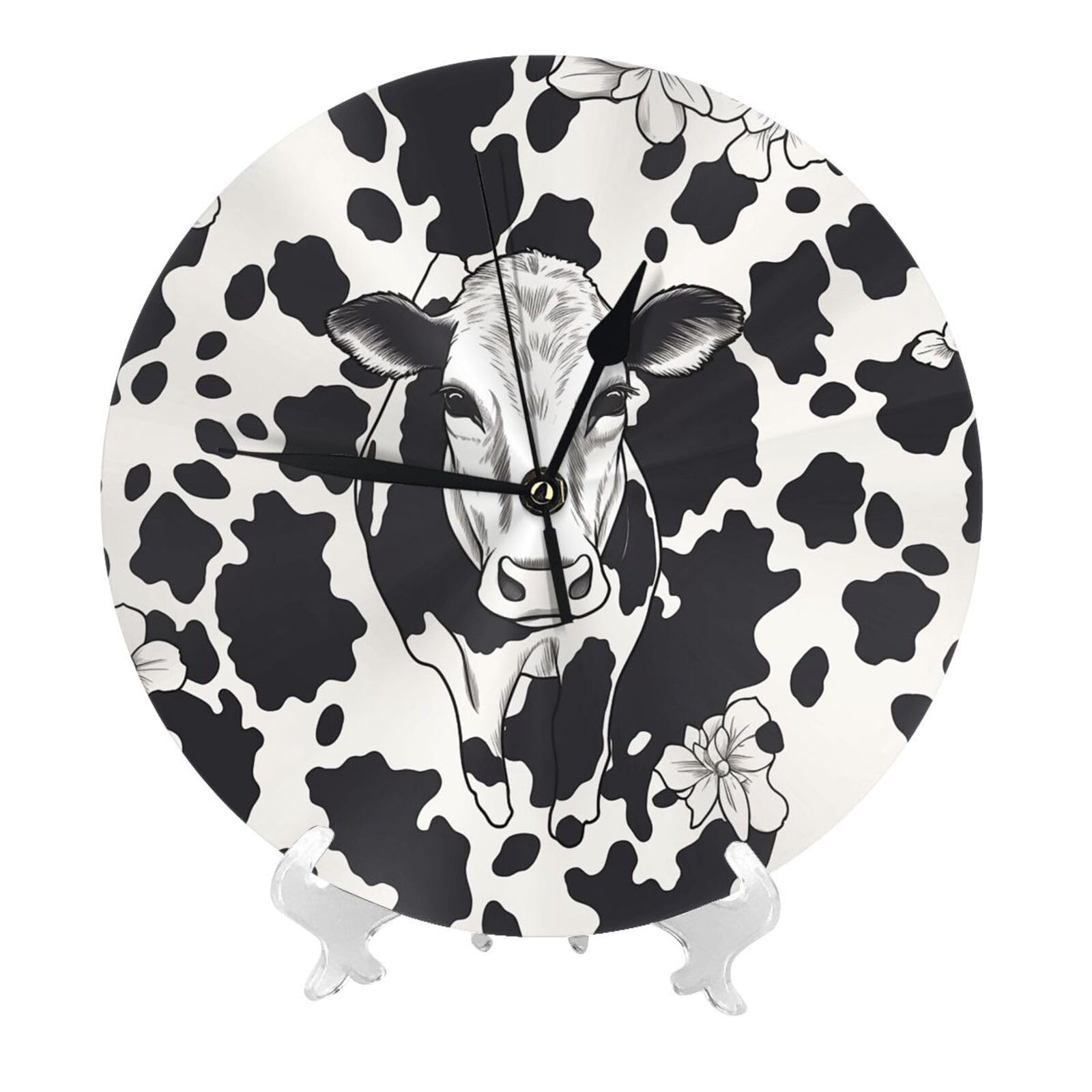 Horloge murale vache silencieuse 25,4 cm pour cuisine et chambre