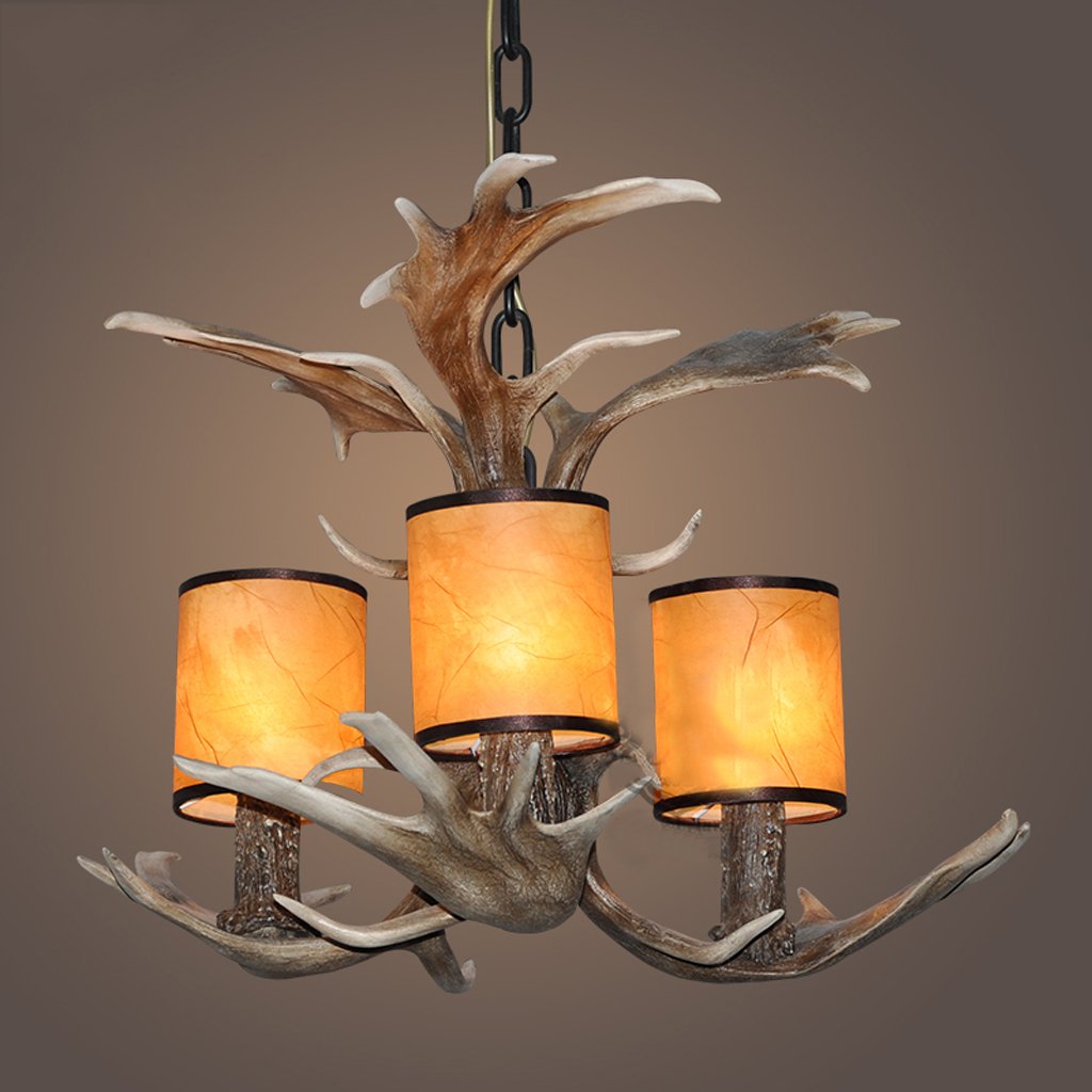 Lustre en bois de cerf antique luminaire salon et bar