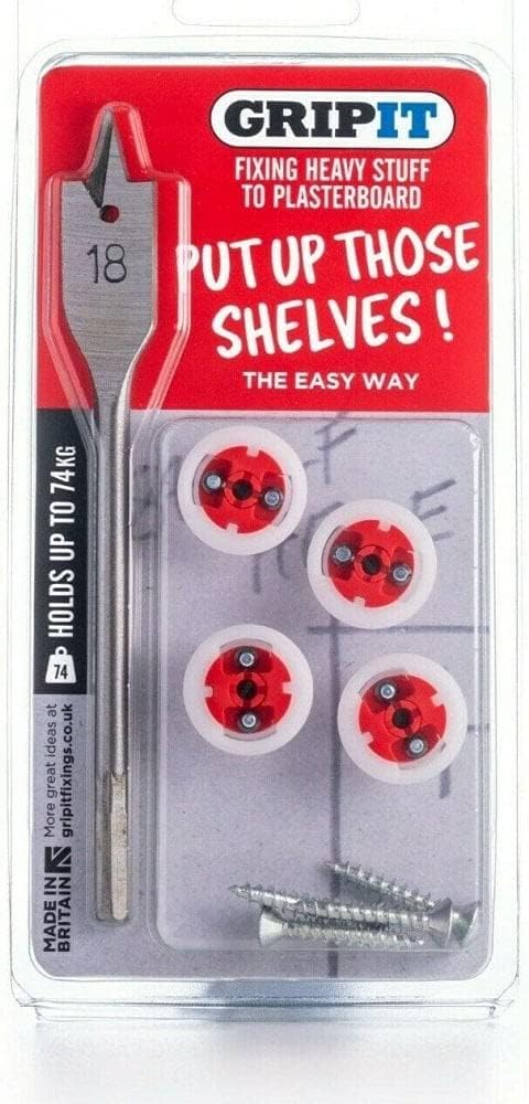 Gripit GMIXEDKIT Mixed Plasterboard Fixing Kit - Supports Heavy Loads on Plasterboard Walls Up To 113kg