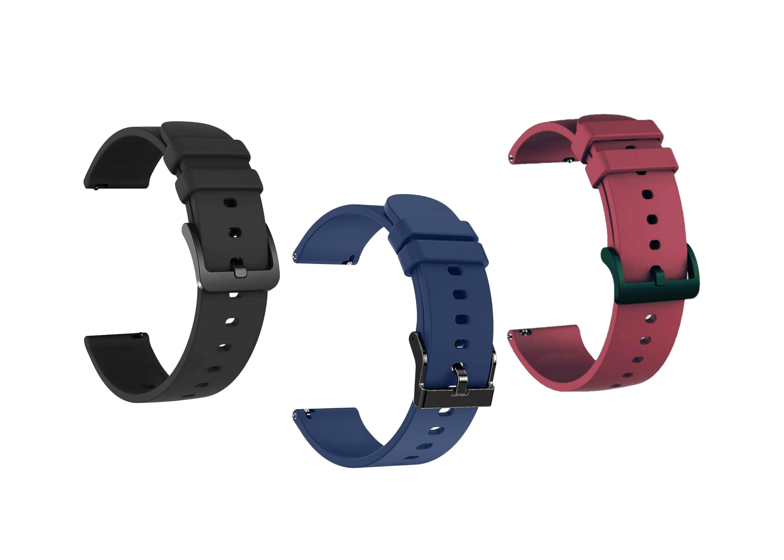 IIK COLLECTION 22mm Silicone Strap for Smart Watches|combo pack of strap Compatible with Noise, Fireboltt, Boat Xtend, Pebble, Boat, Boat Flash, Noise Color fit,Ultra Smart Watch & All Watches (B0CWVGXGL2) Amazon Price History, Amazon Price Tracker