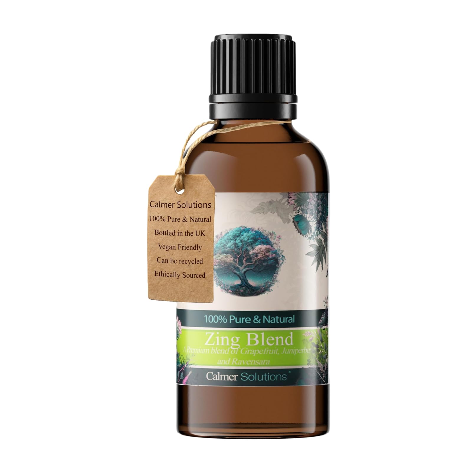 Calmer Solutions Clear Zing Essential Oil Blend 50Ml – Grapefruit, Juniper Berry & Ravensara Aromatherapy Oil