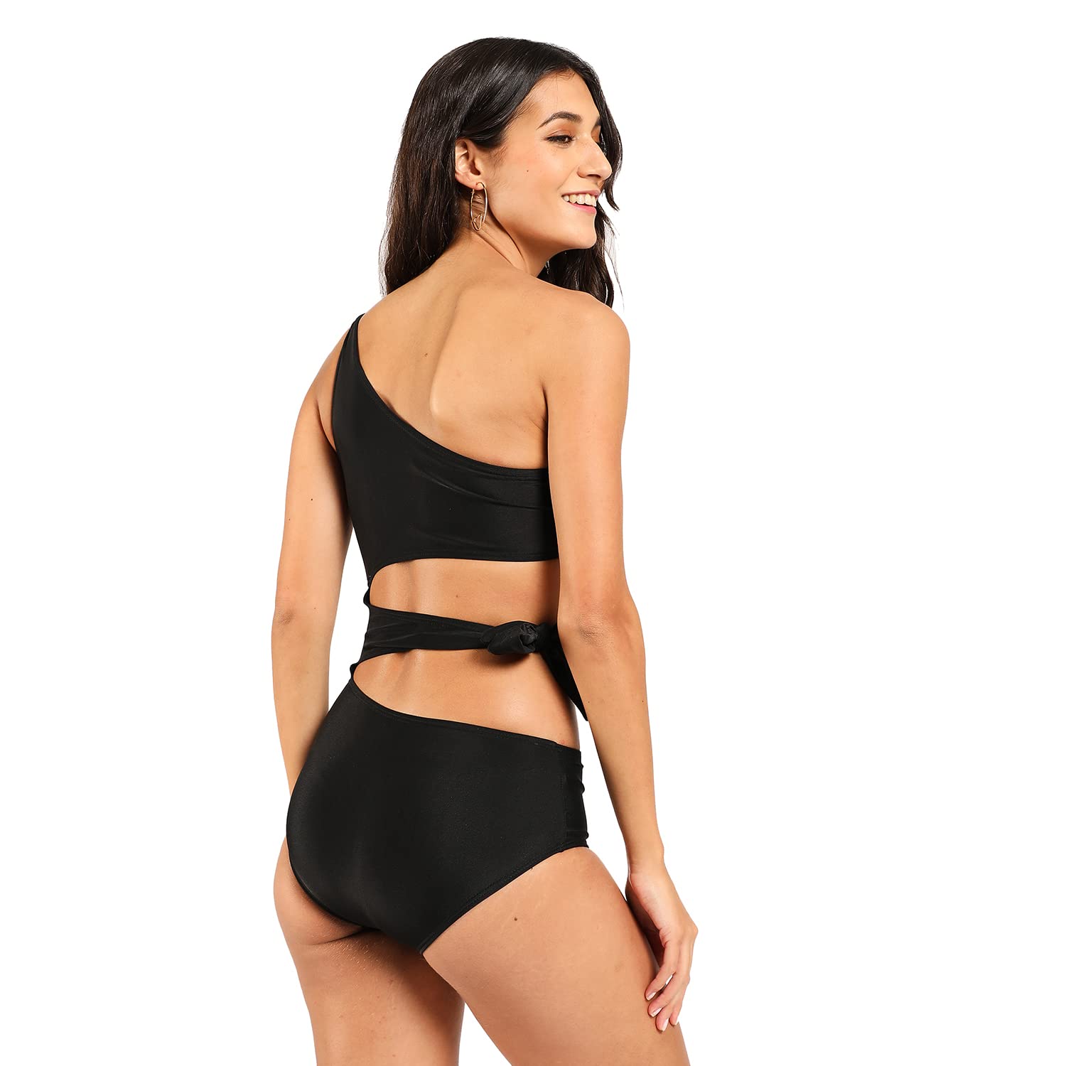 Haute Sauce Black Cut Out Swimsuit for Women, Beachwear, Women's Clothing, Western, Swimwear, Swimming Costume for Ladies, Bikini, Beach Dress, Stylish 2