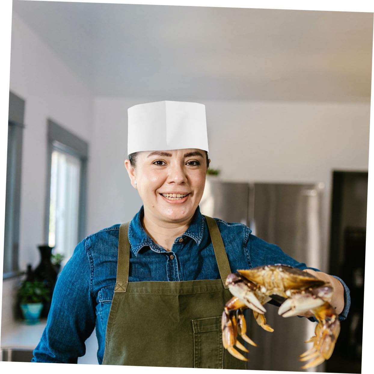 50 Piezas Sombreros de Chef Unisex Gorras Desechables para Cocina Profesional Material Transpirable y Resistente para Hombres y Mujeres Restaurantes