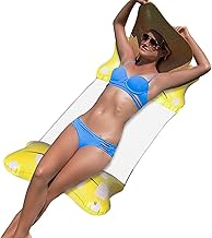 Espreguiçadeira flutuante para piscina | 4 em 1 flutuador inflável para cadeira de piscina com laço - Espreguiçadeira de piscina inflável Dispositivo flutuante sela Espreguiçadeira Rede Hulzogul