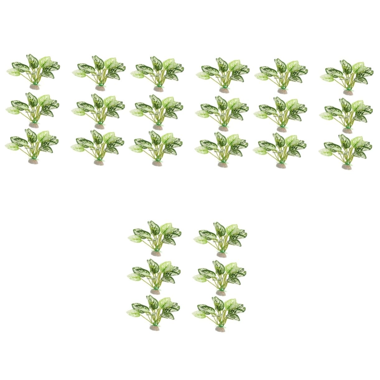 Sosoport 4 Sätze Aquarium Landschaftsbau Wasserpflanzen Dekorationen Für Aquarien Luft Teiche Kunstpflanze Wassergrasdekor Dekorative Aquariumpflanze Plastik Green 6 Stück * 4