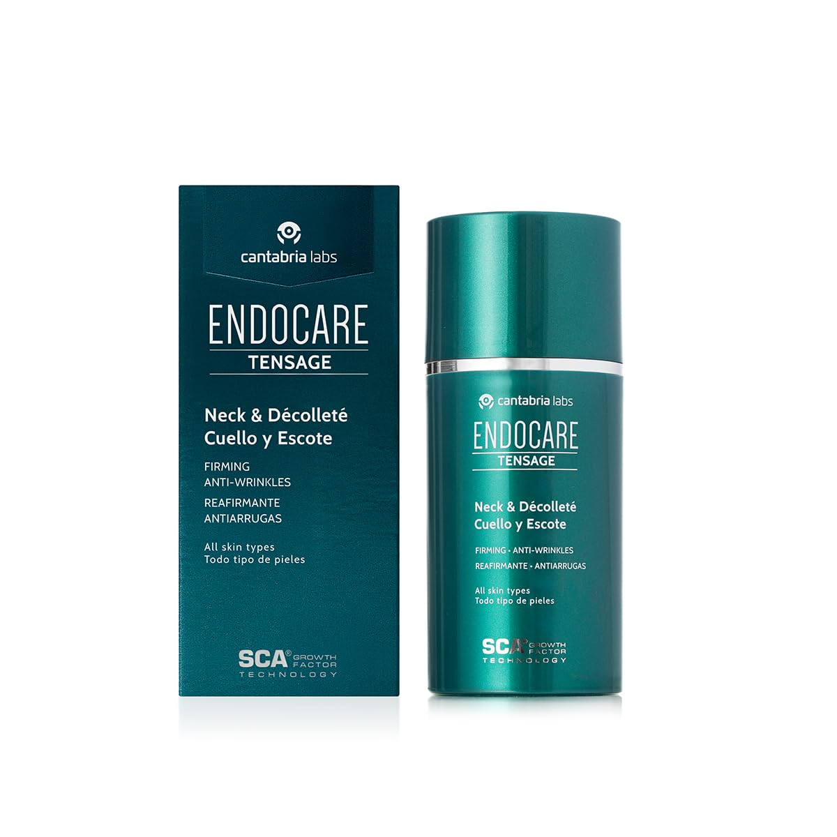 Cantabria Labs – Endocare Tensage Cuello y Escote – Crema Reafirmante 80 ml – Mejora flacidez, acumulación de grasa, tono irregular.