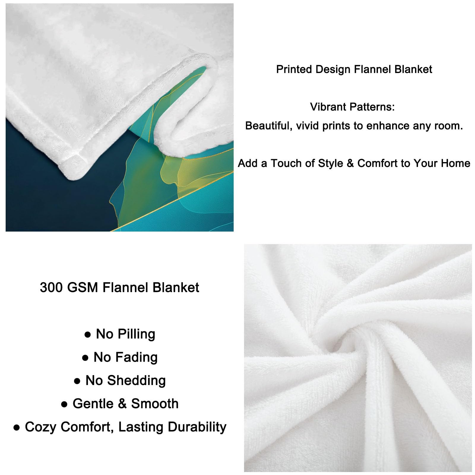 Genérico Manta de Franela de Forro Polar para Niños y Adultos 220 x 240 cm, Mantas para Sofa Estampado Abstracto Minimalista Floral Rosa - Manta Azul Verdoso Suave Cálida Transpirable Ligera