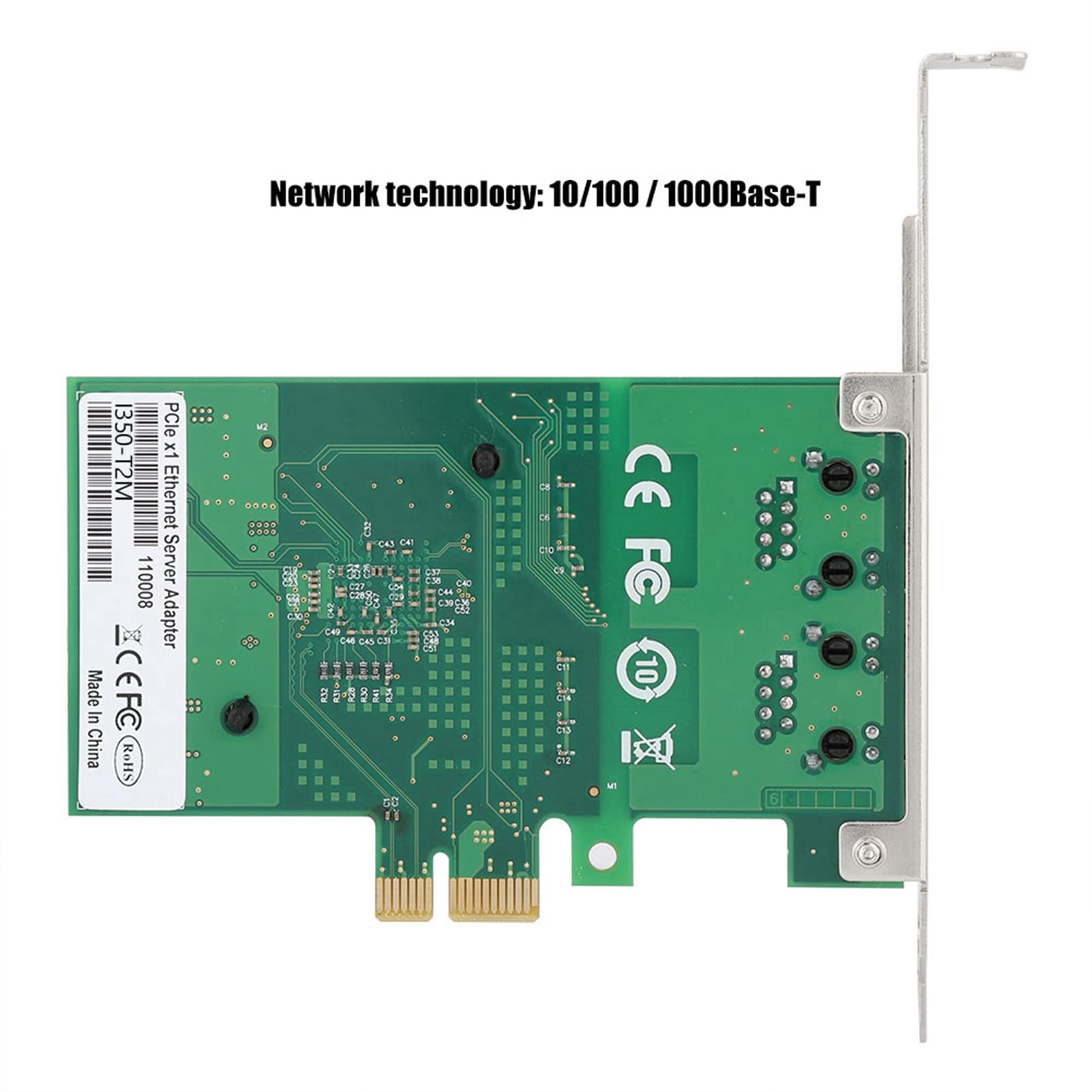 Gigabitowa Karta Sieciowa I350-AM2, Dwuportowa Karta Serwerowa PCI Express z szybkością 10/100/1000Mbps, do Kontrolera Ethernet